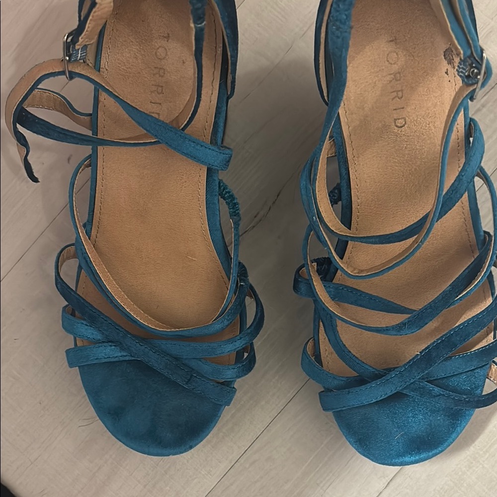 Torrid Blue Strappy Heels for Dressy Occasions